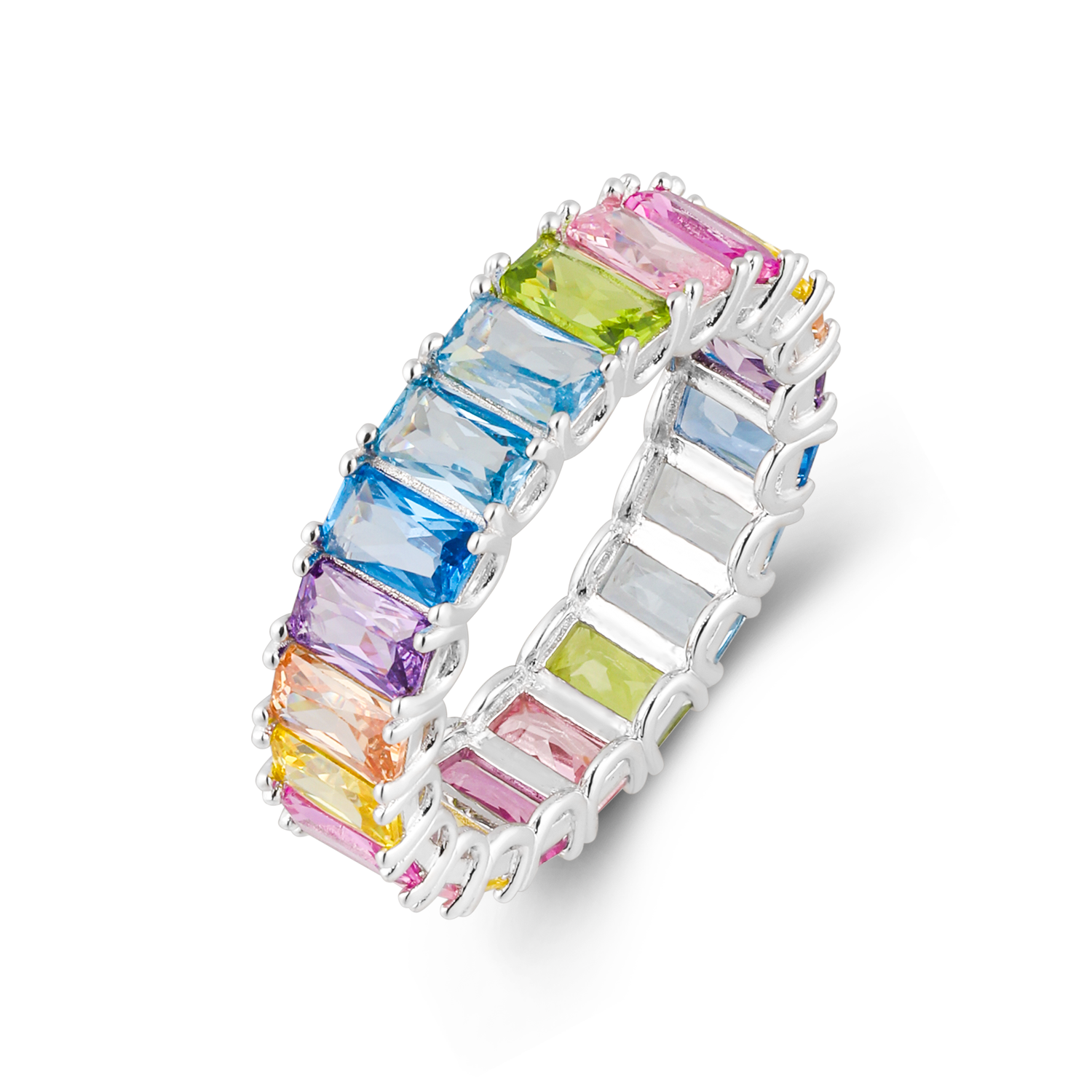 Rainbow Eternity Band Stacking Ring - Stellaradorn