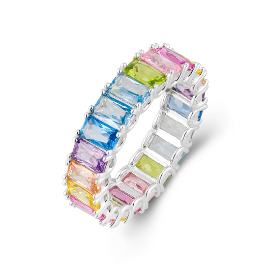 Rainbow Eternity Band Stacking Ring - Stellaradorn