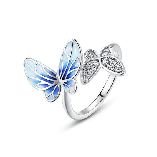 Glittering Butterfly Open Ring - Stellaradorn