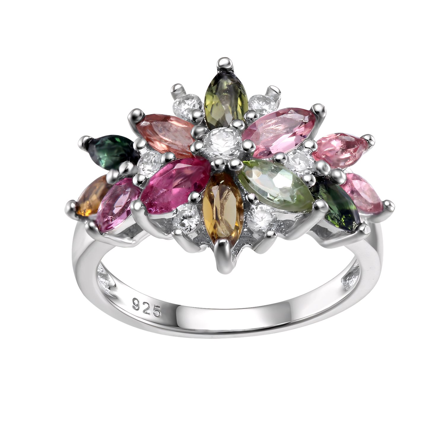 Trendy Natural Tourmaline Blossom Ring - Stellaradorn