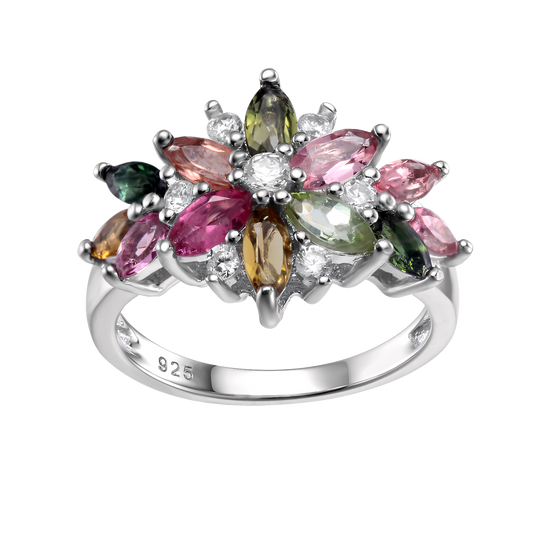 Trendy Natural Tourmaline Blossom Ring - Stellaradorn