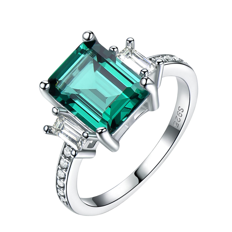 Baguette Emerald Solitaire Ring - Stellaradorn