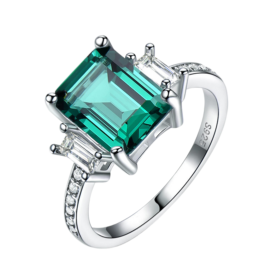 Baguette Emerald Solitaire Ring - Stellaradorn