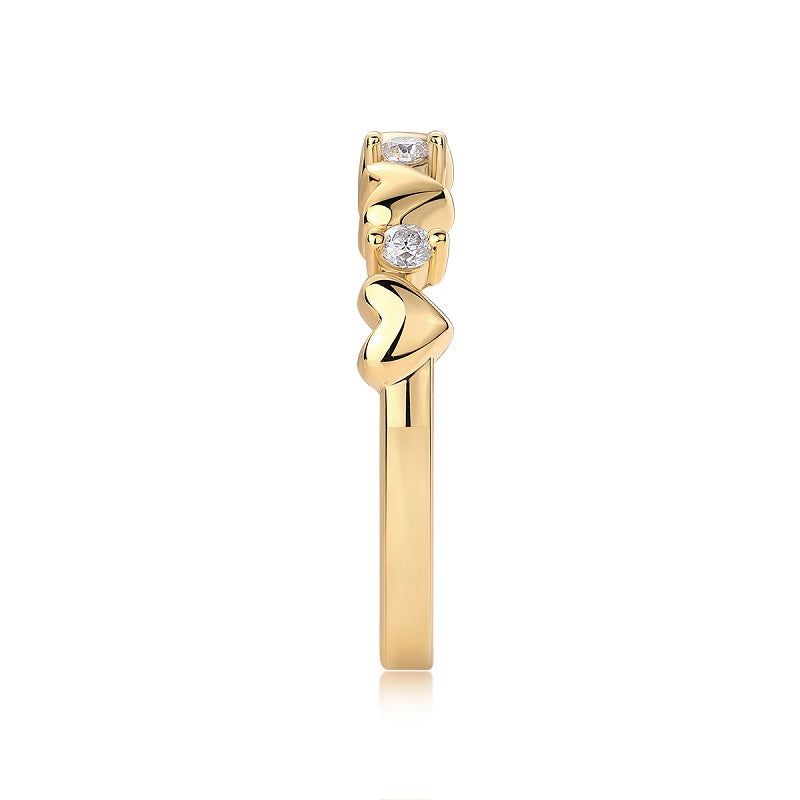 Heart-Shaped Gold Stacking Ring - Stellaradorn