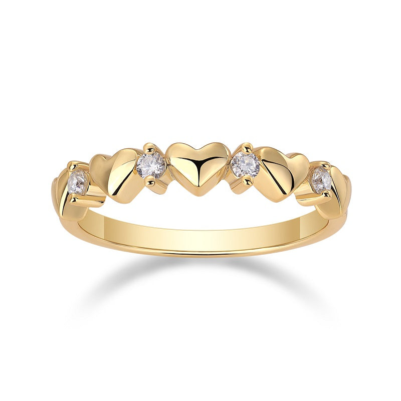 Heart-Shaped Gold Stacking Ring - Stellaradorn