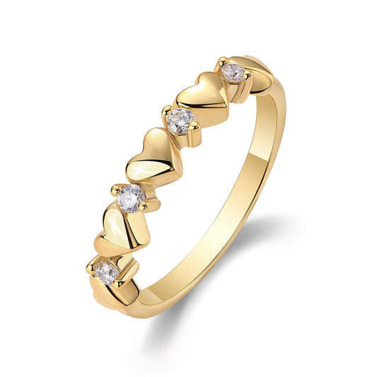 Heart-Shaped Gold Stacking Ring - Stellaradorn