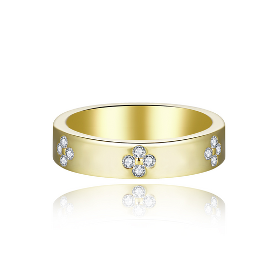 Minimalist Clover Gold Stacking RIng - Stellaradorn