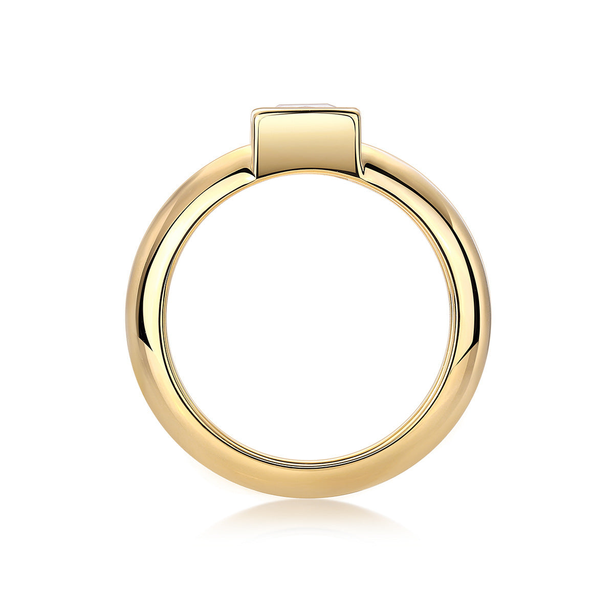 Minimalist Gold Princess-cut Solitaire Ring - Stellaradorn