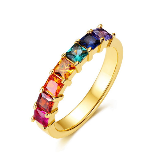 Rainbow Gradient Stacking Ring - Stellaradorn