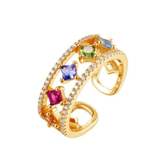 Colorful Gemstone Adjustable Ring - Stellaradorn