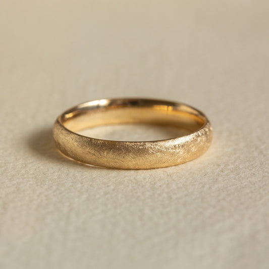 Frost Arc | 4MM Matte Gold Wedding Band
