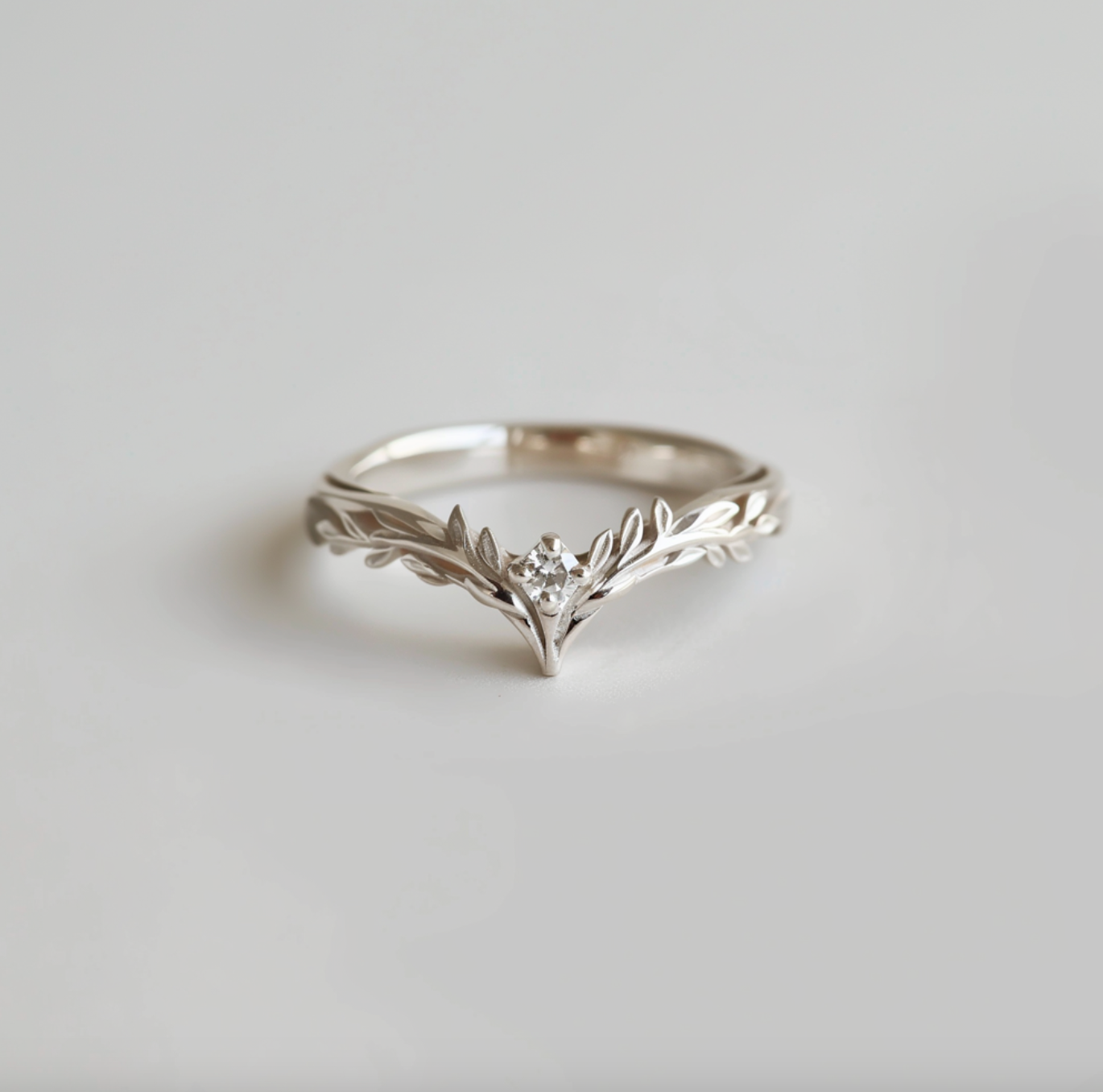 Angel’s Garden | Diamond Leaf Wedding Band.