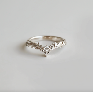 Angel’s Garden | Diamond Leaf Wedding Band.