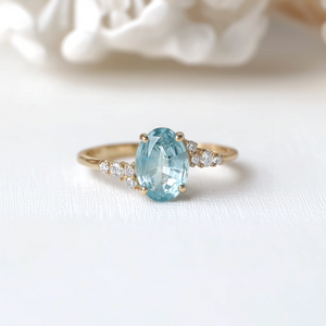 Marina’s Dew | Oval Aquamarine Engagement Ring.