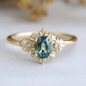 Titania’s Teal | Rare Sapphire Engagement Ring.