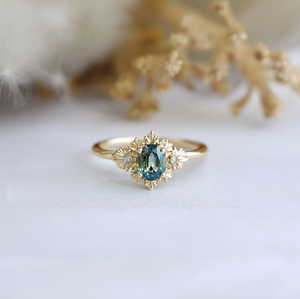 Titania’s Teal | Rare Sapphire Engagement Ring.
