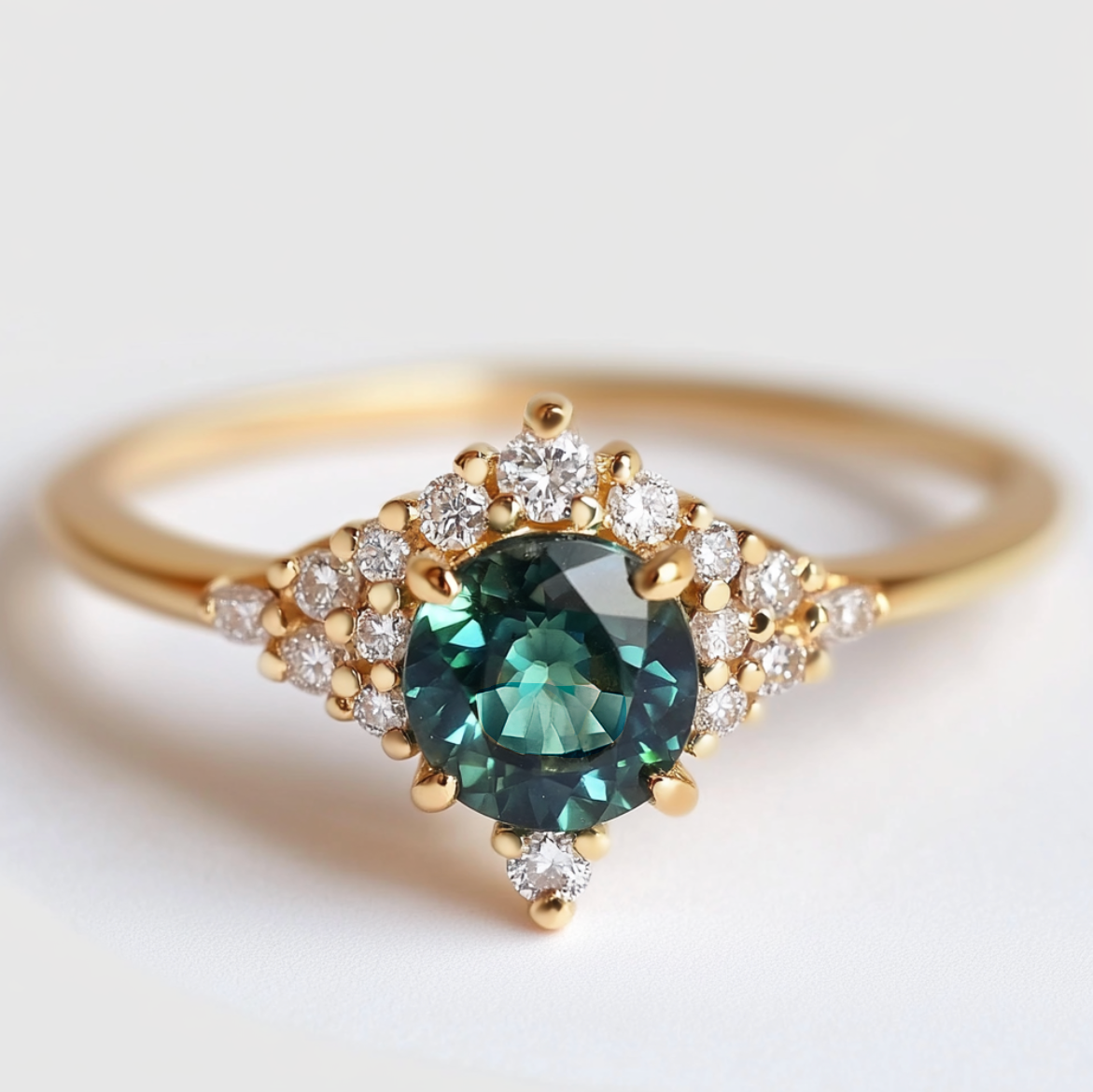 Aurora Grove Green Tourmaline Engagement Ring.