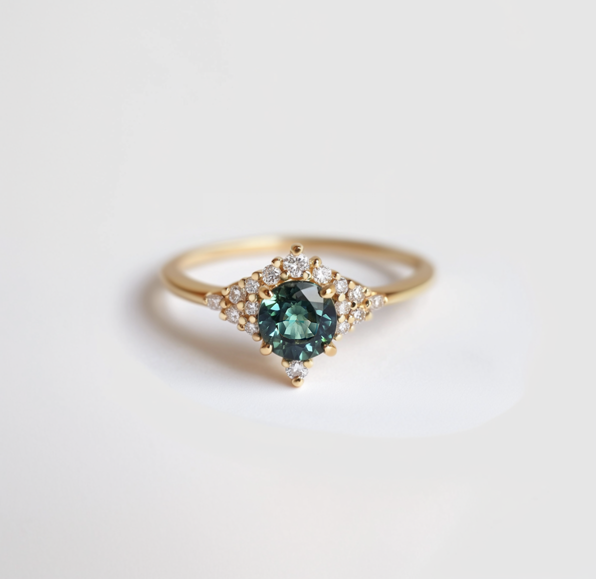 Aurora Grove Green Tourmaline Engagement Ring.