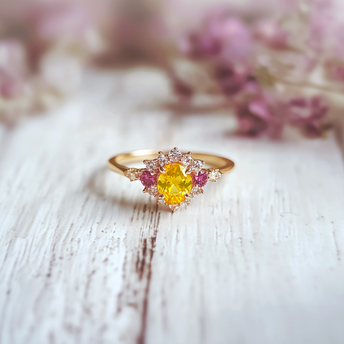 Sophie's Aura | Oval Cut Natural Yellow Sapphire Engagement Ring.
