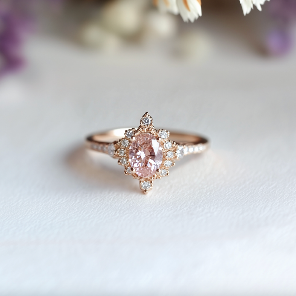 Lily’s Mist | Rose Quartz Engagement Ring.
