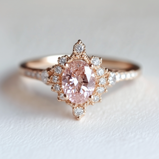 Lily’s Mist | Rose Quartz Engagement Ring