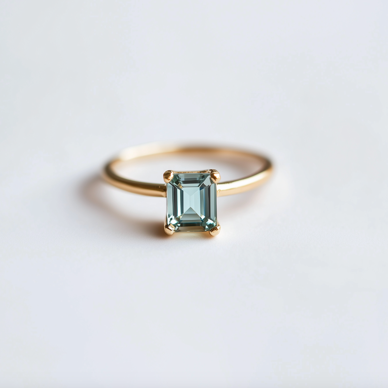 Gaia’s Solace | Emerald Cut Green Tourmaline Solitaire Engagement Ring.