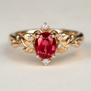 Aurora's Ember | Oval Ruby Vintage Engagement Ring.