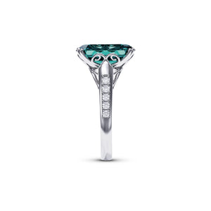 Azure Dream 5CT Emerald Cut Green Gemstone Ring