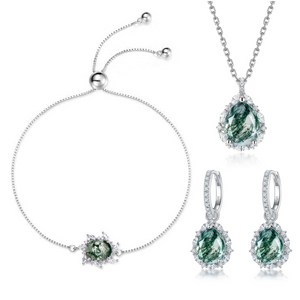 Moss Agate Ethereal Forrest Jewelry Set.