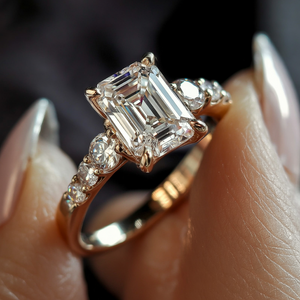 The Nova Elise 2CT Emerald Cut Moissanite Ring