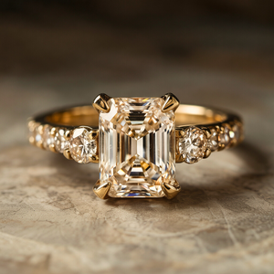 The Nova Elise 2CT Emerald Cut Moissanite Ring