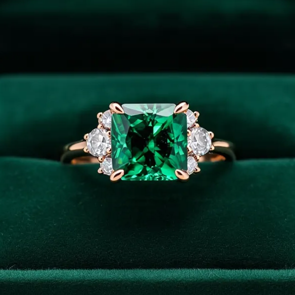 Ulissa‘s Prism | A Princess Cut Ring of Jade Light.
