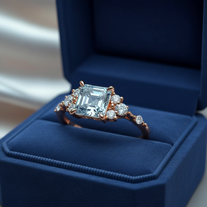 The Gisella Blue | 2CT Asscher-Cut Solitaire Ring.