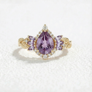 Rowan Vintage Sparkle Cut Alexandrite Halo Engagement Ring.