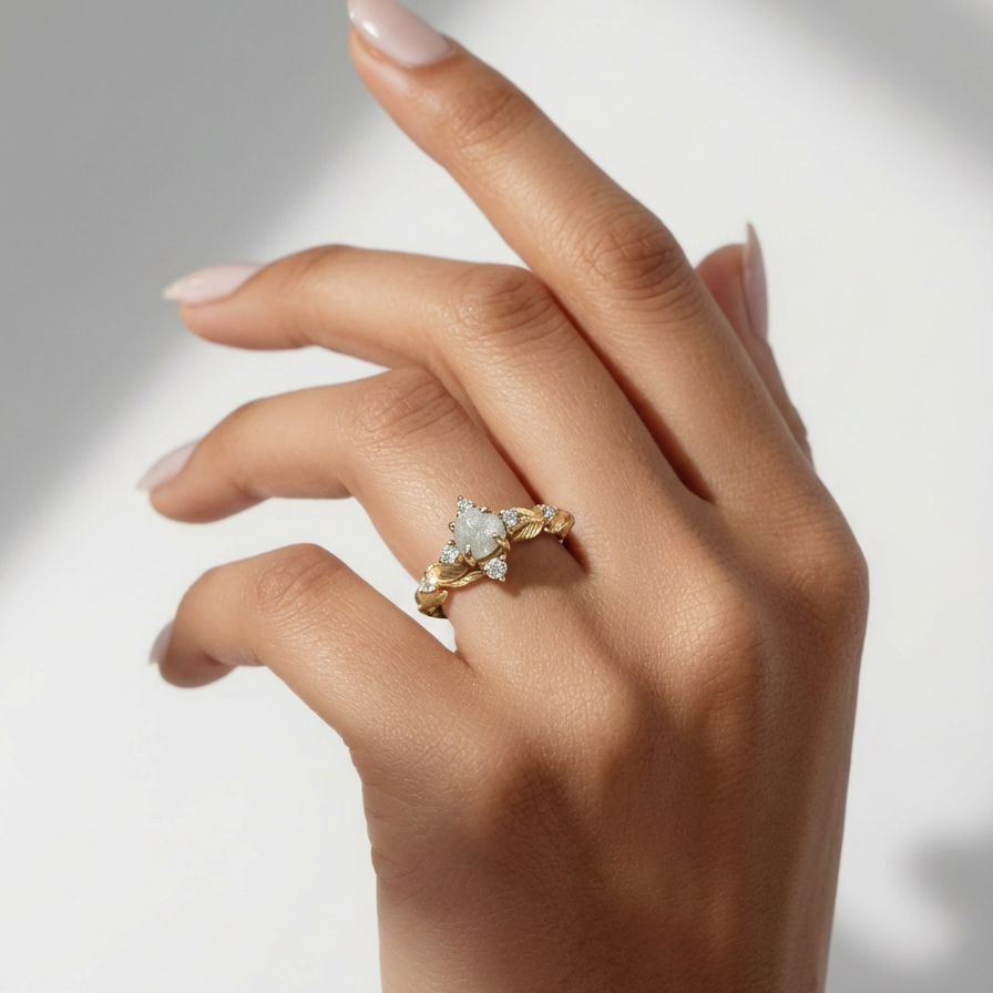 Wild Vine | Uncut Raw Diamond Engagement Ring.