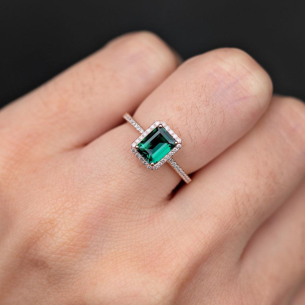 Vera's Grace | Vintage Emerald & Moissanite Ring.