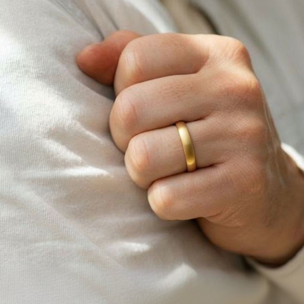 Modern Edge | Brushed Matte Minimalist Wedding Band.
