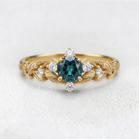 Twilight Garden | Starry Blue Sapphire Engagement Ring