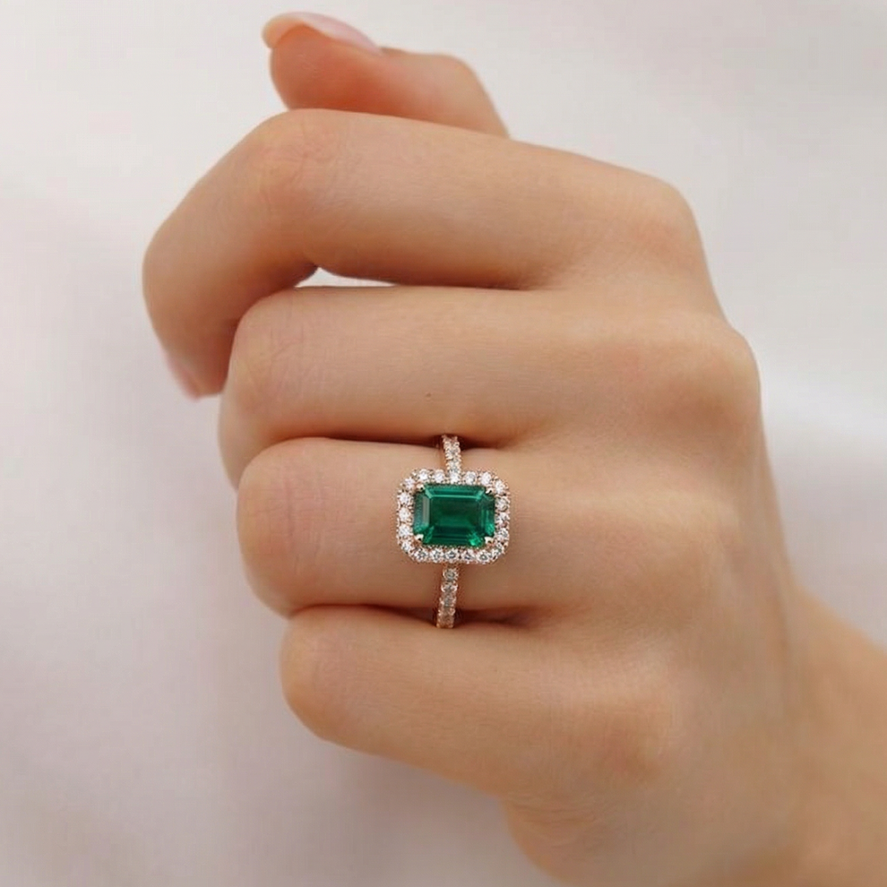 Vera's Grace | Vintage Emerald & Moissanite Ring.