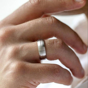 Atlas Vaulted | Architectural Brushed Men's Wedding Band.