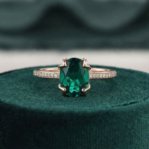 Vera's Grace | Vintage Oval Cut Natural Emerald Ring.