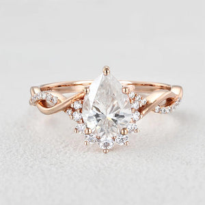 Barbara’s Grove | Pear Moss Agate Infinity Engagement Ring