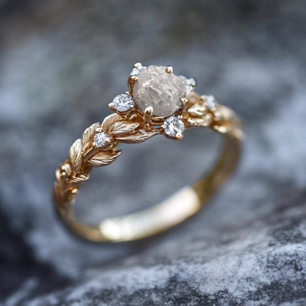 Wild Vine | Uncut Raw Diamond Engagement Ring.