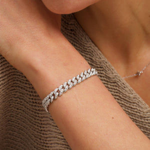 Classic Twisted Pavé Moissanite Cuban Chain Bracelet - Unisex