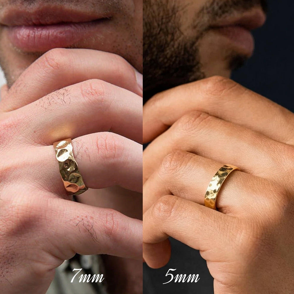 The Eternal Cast | Wide Band with Liquid Metal Texture.