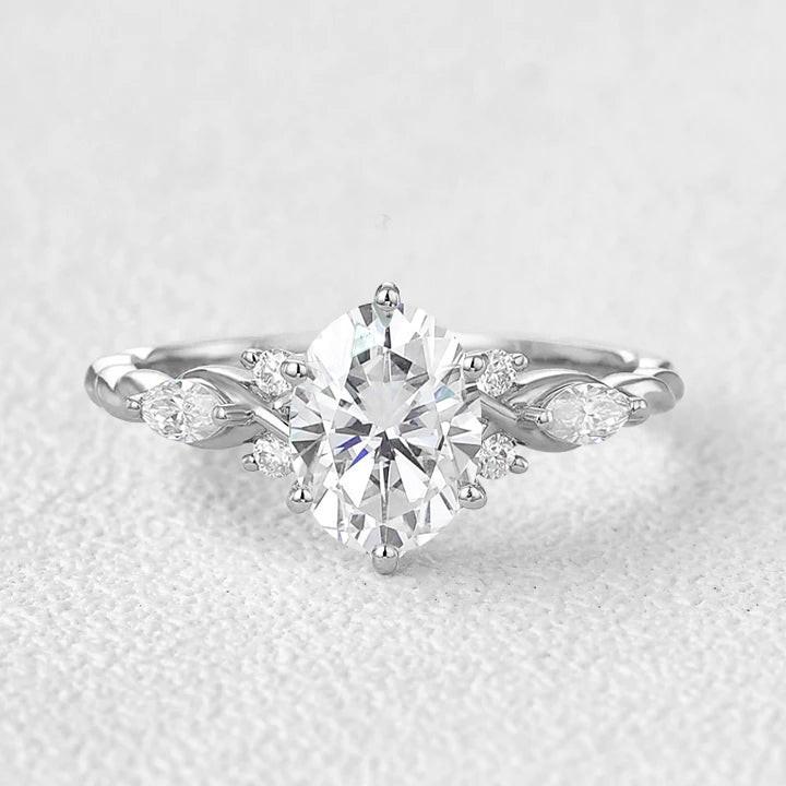 Flora’s Eternal | Oval Moss Agate Infinity Engagement Ring.