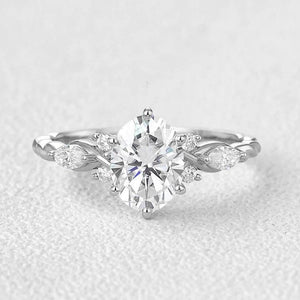 Flora’s Eternal | Oval Moss Agate Infinity Engagement Ring.