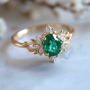Mosslight Glade | Vintage Emerald Forest Engagement Ring.