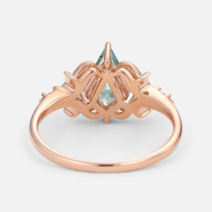 Sylvie’s Tendril | Kite Cut Moss Agate Engagement Ring.
