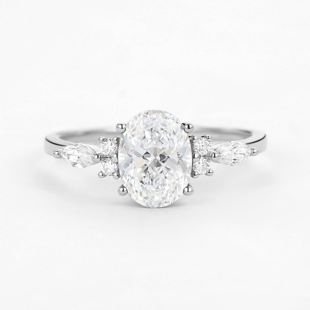 Elara‘s Dawn | 1.5CT Oval Lab-Grown Diamond Engagement Ring.